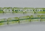 COQ22 16 inches 7*13mm column dyed olive quartz beads wholesale