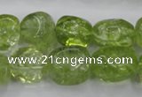 COQ23 16 inches 12*14mm nugget dyed olive quartz beads wholesale