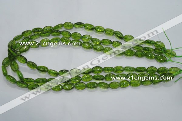 COQ35 15.5 inches 8*12mm oval dyed olive quartz beads wholesale