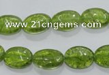 COQ36 15.5 inches 10*14mm oval dyed olive quartz beads wholesale