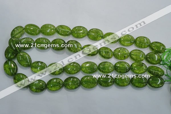 COQ37 15.5 inches 15*20mm oval dyed olive quartz beads wholesale