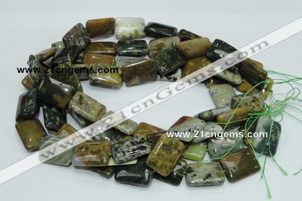 COS09 15.5 inches 18*25mm rectangle ocean stone beads wholesale