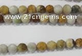 COS151 15.5 inches 6mm faceted round ocean stone beads wholesale