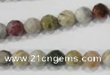 COS152 15.5 inches 8mm faceted round ocean stone beads wholesale