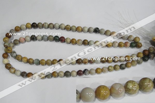 COS162 15.5 inches 8mm round ocean stone beads wholesale