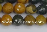 COS203 15.5 inches 10mm faceted round ocean jasper beads