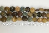 COS243 15.5 inches 10mm flat round ocean stone beads wholesale