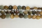 COS244 15.5 inches 12mm flat round ocean stone beads wholesale