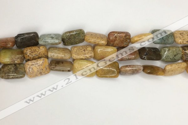 COS251 15.5 inches 10*14mm rectangle ocean stone beads wholesale