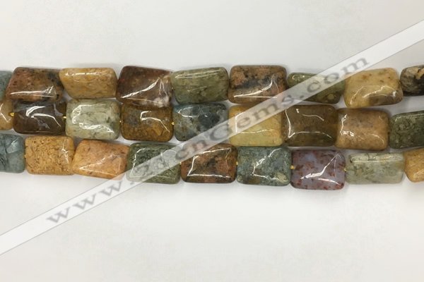 COS252 15.5 inches 12*16mm rectangle ocean stone beads wholesale