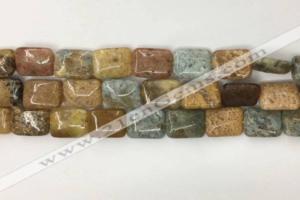 COS253 15.5 inches 13*18mm rectangle ocean stone beads wholesale