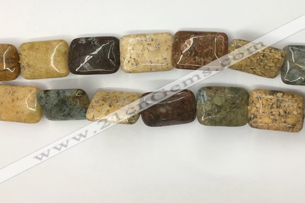 COS254 15.5 inches 15*20mm rectangle ocean stone beads wholesale