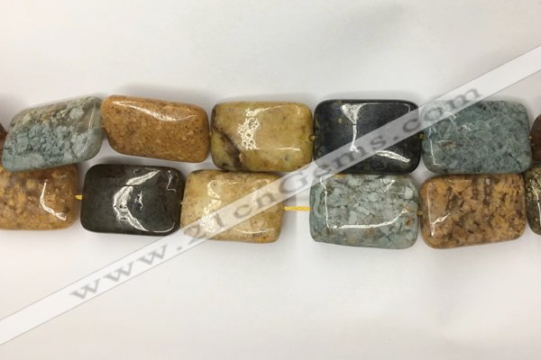 COS255 15.5 inches 18*25mm rectangle ocean stone beads wholesale