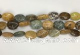 COS258 15.5 inches 10*14mm oval ocean stone beads wholesale