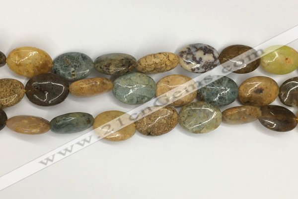 COS259 15.5 inches 12*16mm oval ocean stone beads wholesale