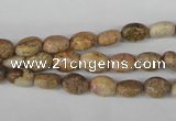 COV04 15.5 inches 6*8mm oval picture jasper beads wholesale