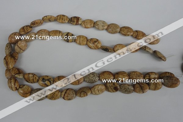 COV105 15.5 inches 12*16mm oval picture jasper beads wholesale