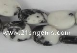 COV138 15.5 inches 13*18mm oval black & white jasper beads wholesale