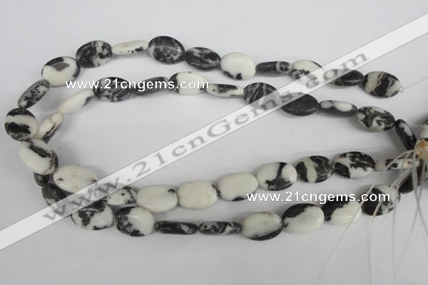 COV138 15.5 inches 13*18mm oval black & white jasper beads wholesale