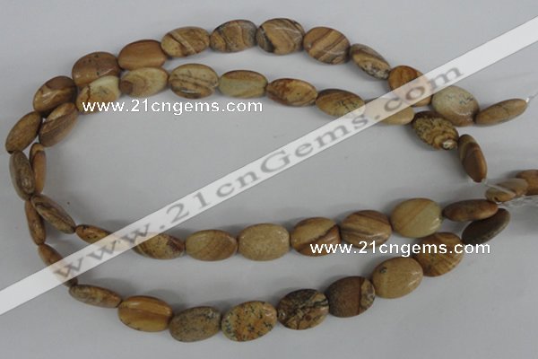 COV139 15.5 inches 13*18mm oval picture jasper beads wholesale