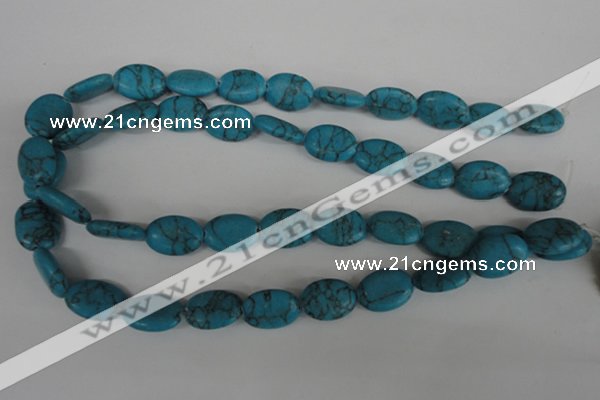 COV140 15.5 inches 12*17mm oval synthetic turquoise beads wholesale