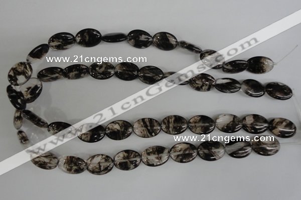 COV145 15.5 inches 13*18mm oval watermelon black beads wholesale