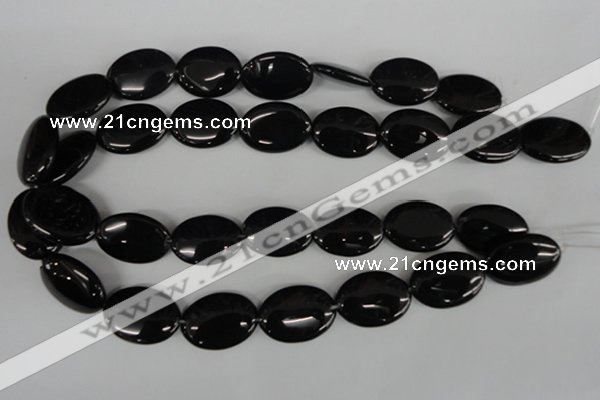 COV160 15.5 inches 17*24mm oval black agate beads wholesale