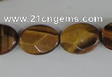 COV180 15.5 inches 13*18mm faceted oval yellow tiger eye beads wholesale