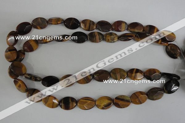 COV180 15.5 inches 13*18mm faceted oval yellow tiger eye beads wholesale