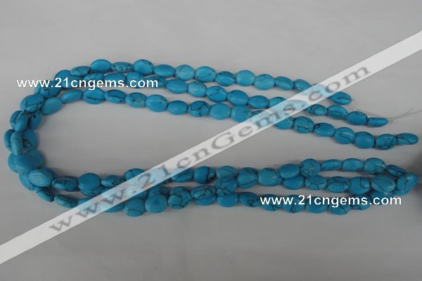 COV20 15.5 inches 8*10mm oval synthetic turquoise beads wholesale