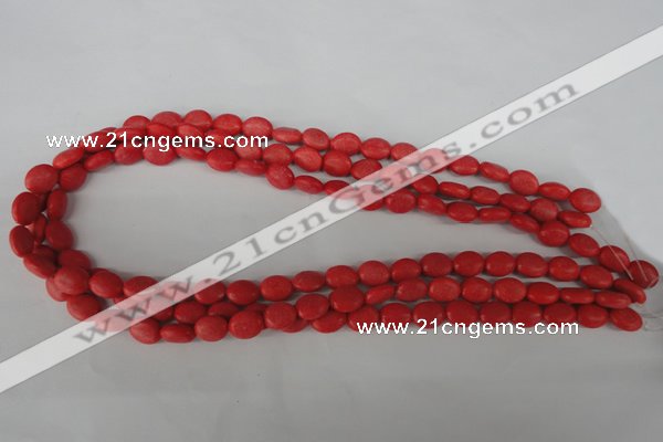 COV23 15.5 inches 8*10mm oval synthetic coral beads wholesale