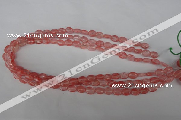 COV44 15.5 inches 8*10mm oval cherry quartz beads wholesale