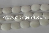 COV48 15.5 inches 8*10mm oval white shell beads wholesale