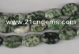 COV52 15.5 inches 8*12mm oval green spot gemstone beads wholesale