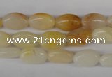 COV55 15.5 inches 8*12mm oval yellow jade gemstone beads wholesale