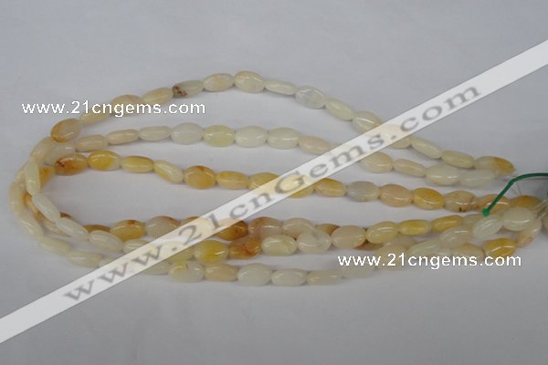 COV55 15.5 inches 8*12mm oval yellow jade gemstone beads wholesale