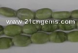 COV56 15.5 inches 8*12mm oval seaweed jade gemstone beads wholesale