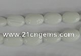 COV58 15.5 inches 8*12mm oval white porcelain beads wholesale