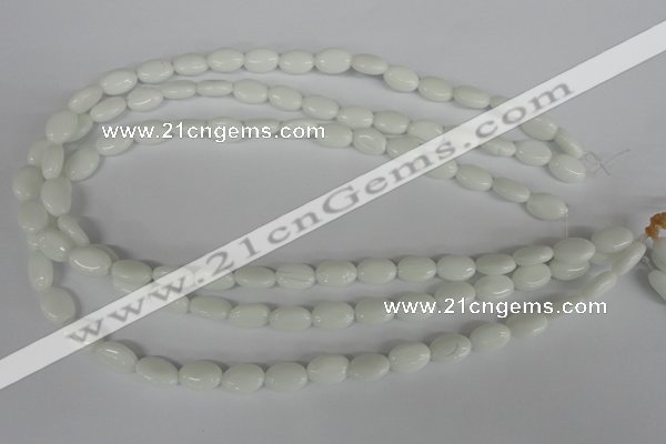 COV58 15.5 inches 8*12mm oval white porcelain beads wholesale