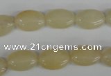 COV68 15.5 inches 10*14mm oval yellow jade beads wholesale