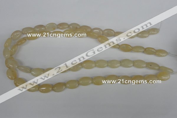 COV68 15.5 inches 10*14mm oval yellow jade beads wholesale