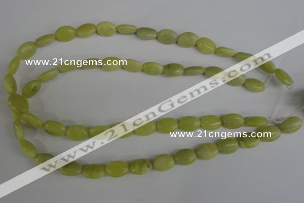 COV70 15.5 inches 10*14mm oval lemon jade beads wholesale