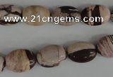 COV75 15.5 inches 10*14mm oval zebra jasper beads wholesale