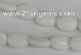 COV82 15.5 inches 10*14mm oval white porcelain beads wholesale