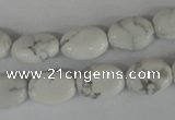 COV86 15.5 inches 10*14mm oval white howlite turquoise beads wholesale