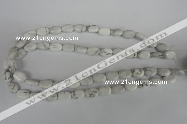 COV86 15.5 inches 10*14mm oval white howlite turquoise beads wholesale