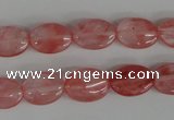 COV91 15.5 inches 10*14mm oval cherry quartz beads wholesale