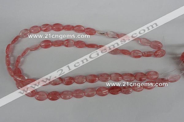 COV91 15.5 inches 10*14mm oval cherry quartz beads wholesale