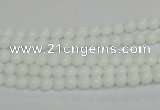 CPB01 15.5 inches 4mm round white porcelain beads wholesale