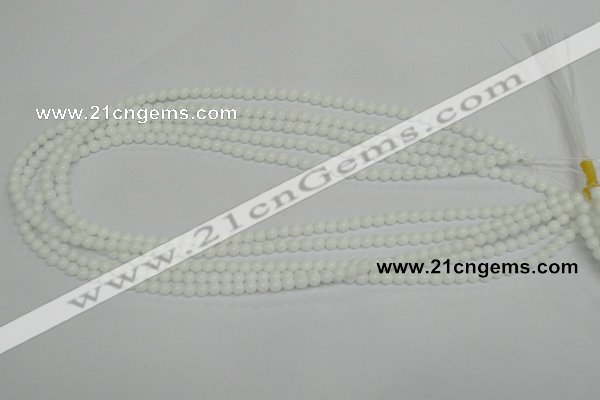 CPB01 15.5 inches 4mm round white porcelain beads wholesale